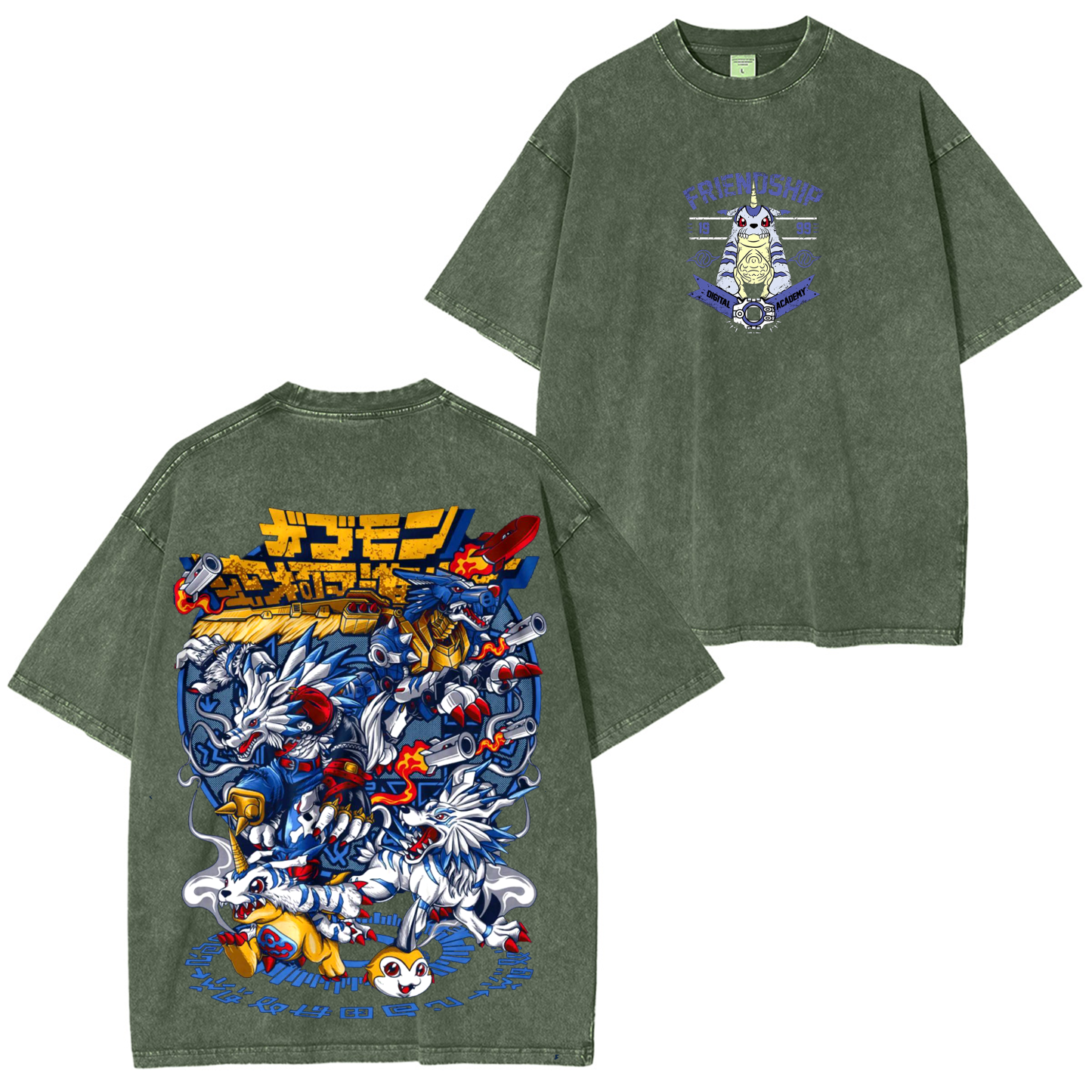 Digimon Adventure  Anime Unisex Washed T-Shirt