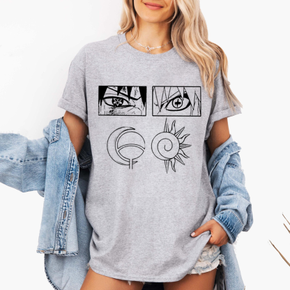 Naruto And Sasuke Clan Eyes Graphic Oversize Unisex Shirts/Crewneck/Hoodie