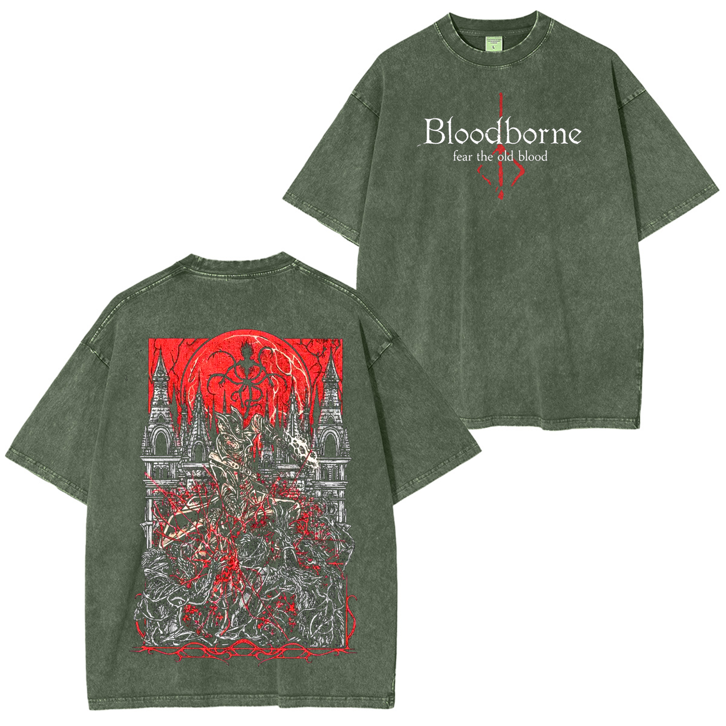 Vintage Bloodborne Unisex Washed T-Shirt
