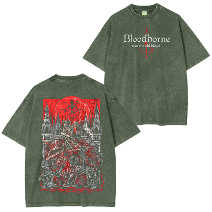 Vintage Bloodborne Unisex Washed T-Shirt