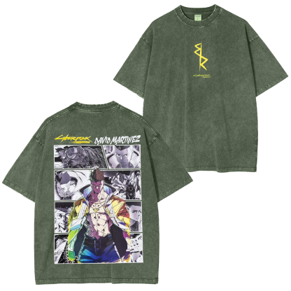 Cyberpunk Edgerunners Anime Unisex Washed T-Shirt
