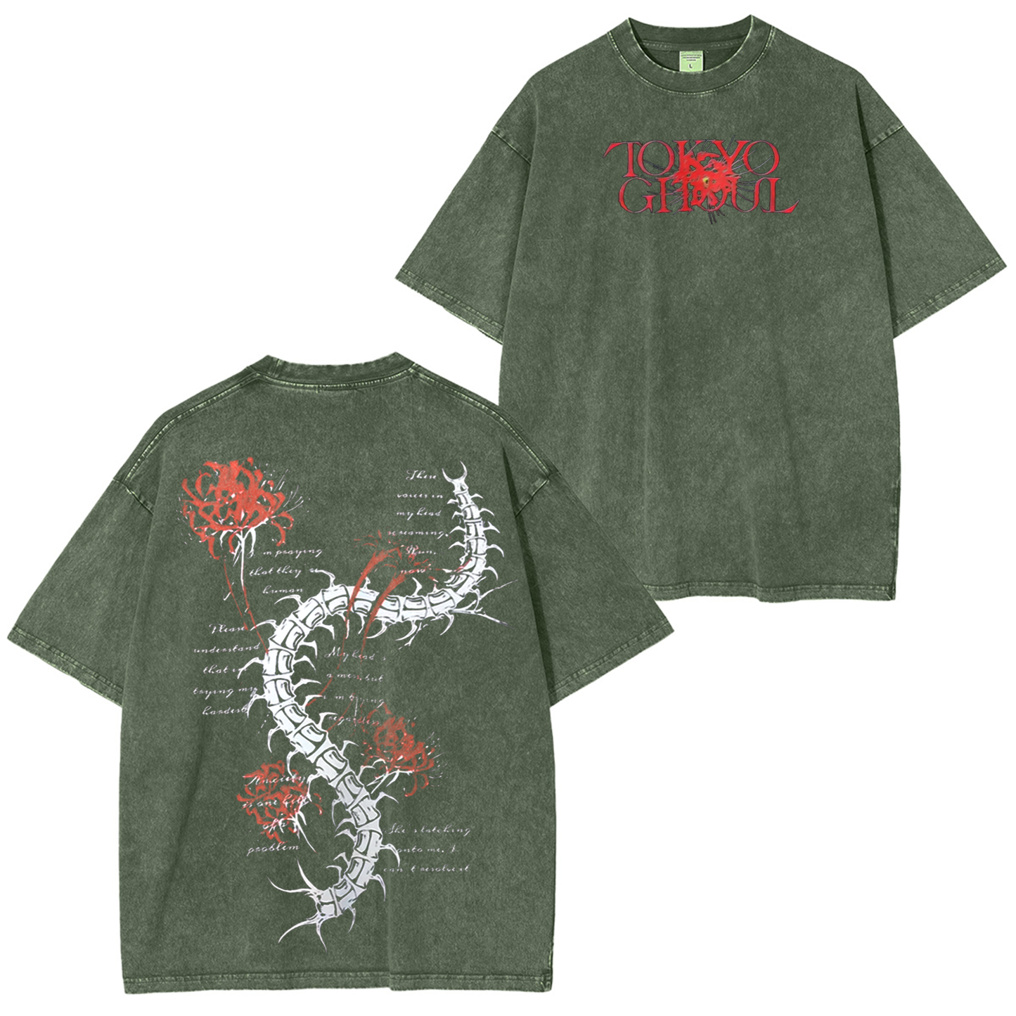 Tokyo Ghoul  Anime Unisex Washed T-Shirt