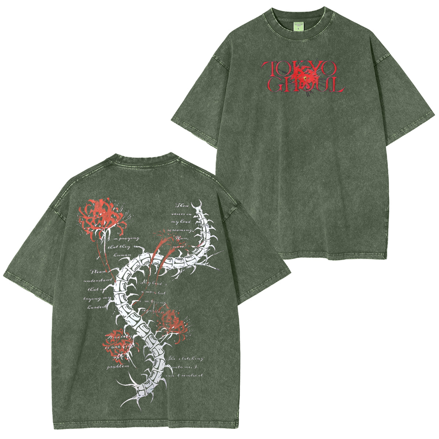 Tokyo Ghoul  Anime Unisex Washed T-Shirt