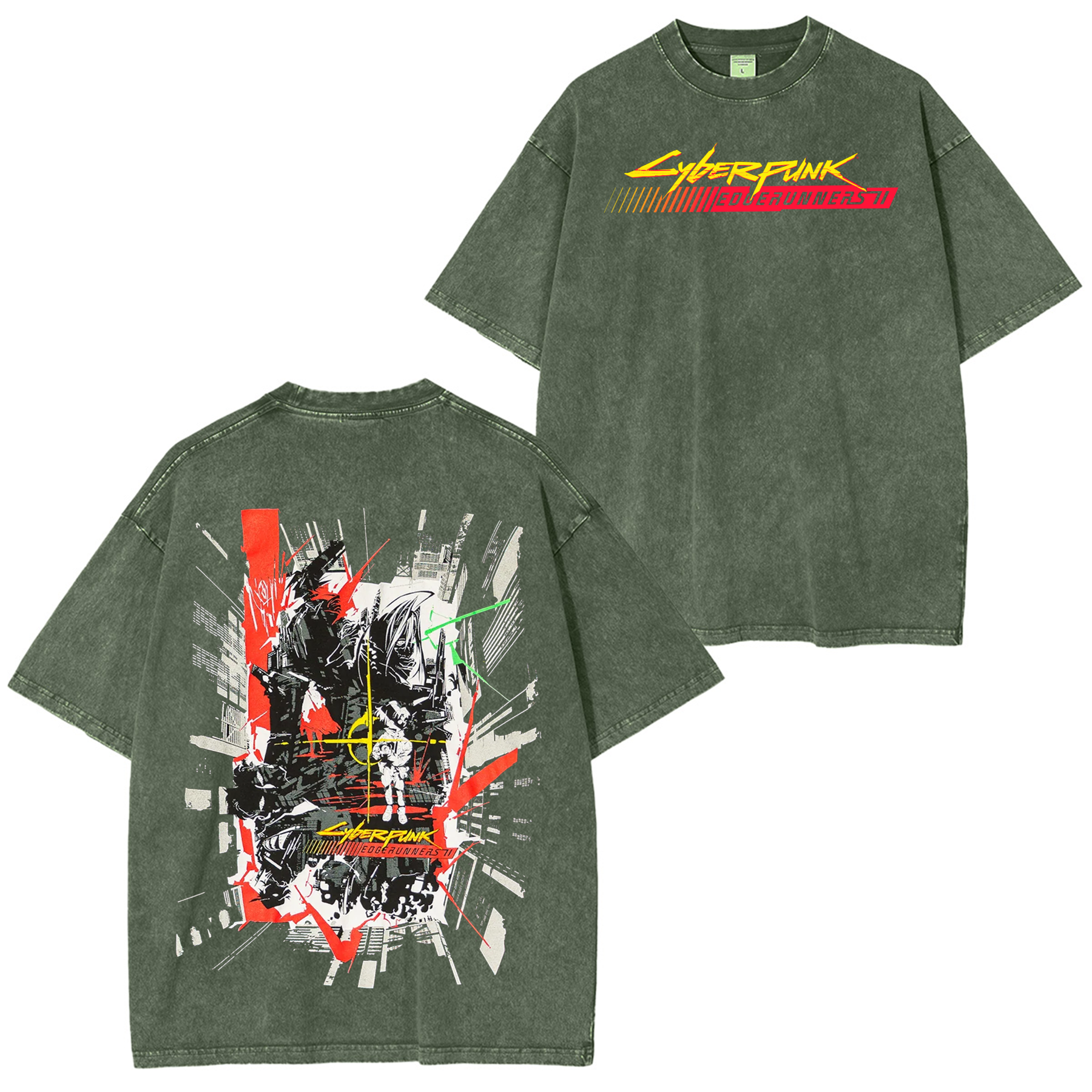 Cyberpunk Edgerunners 2 Graphic Graphic Unisex Washed T-Shirt