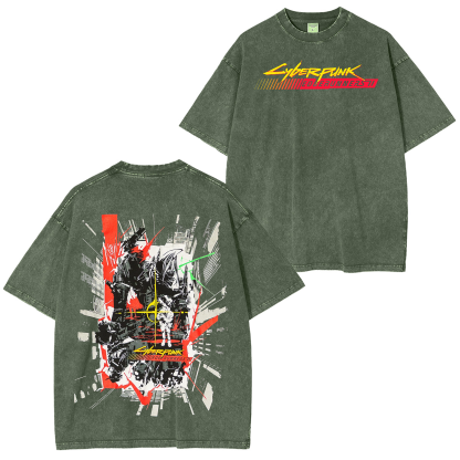 Cyberpunk Edgerunners 2 Graphic Graphic Unisex Washed T-Shirt