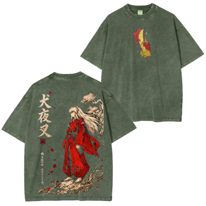 Inuyasha Anime inspired Graphic Unisex Washed T-Shirt