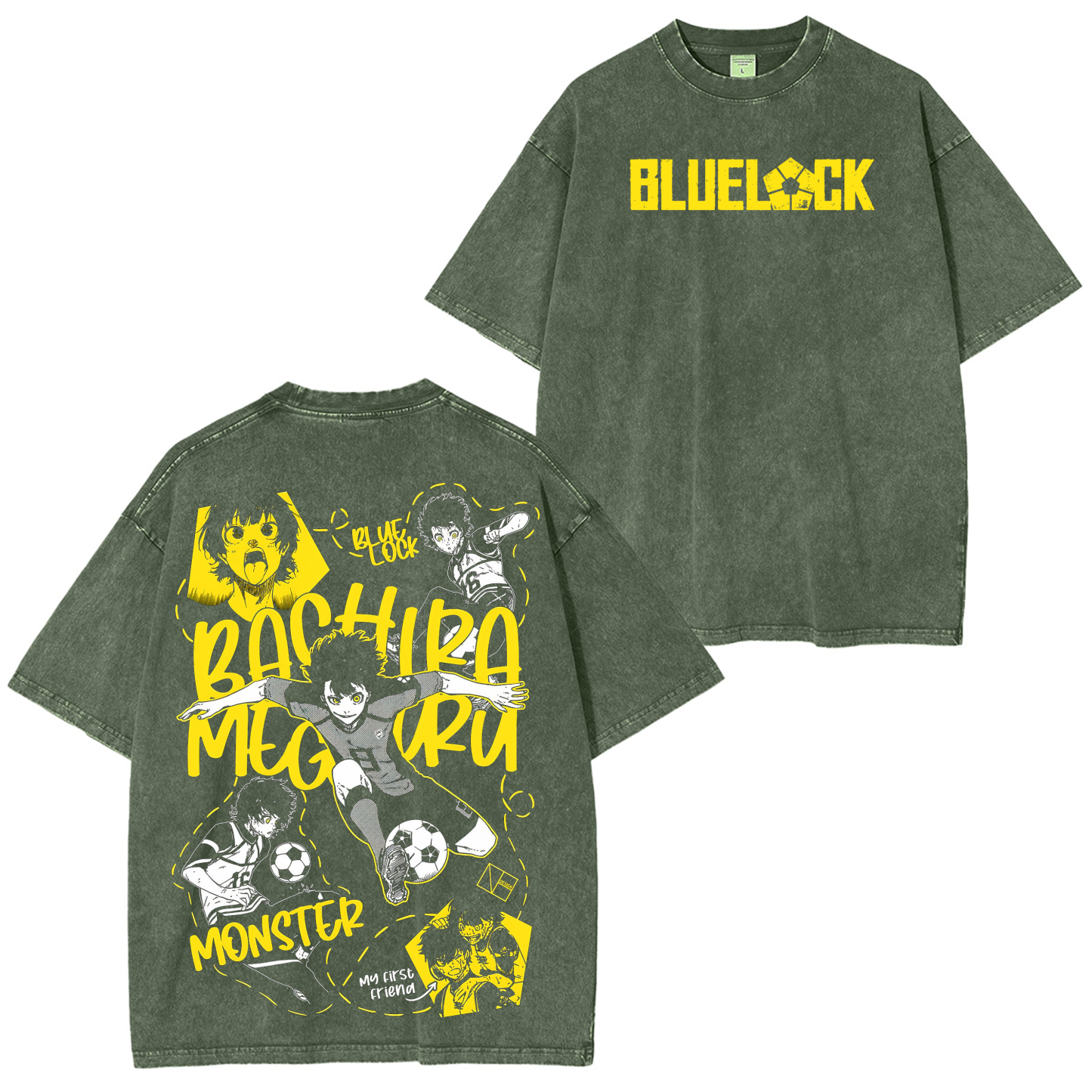 Meguru Bachira,Blue Lock Anime Unisex Washed T-Shirt