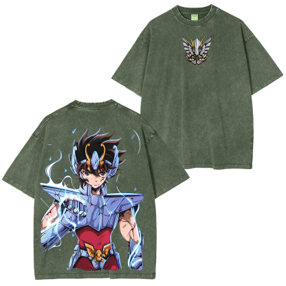 Saint Seiya  Anime Unisex Washed T-Shirt
