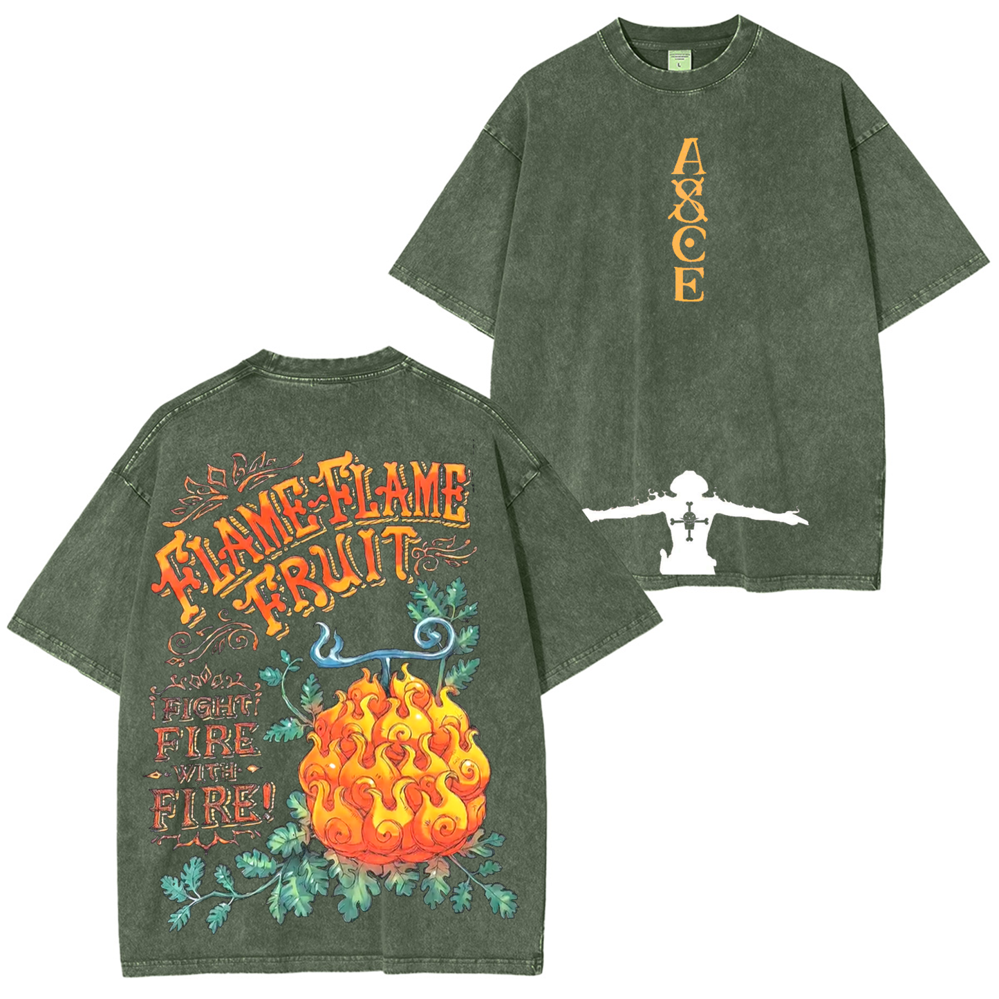 Portgas D.Ace, One Piece Anime Oversized T-shirt/Crewneck/Hoodie