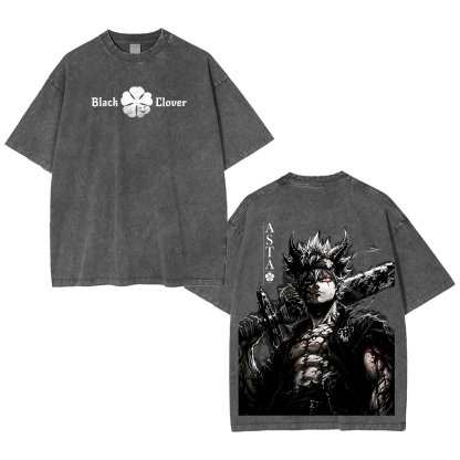 Black Clover Asta Unisex  Washed T-Shirt