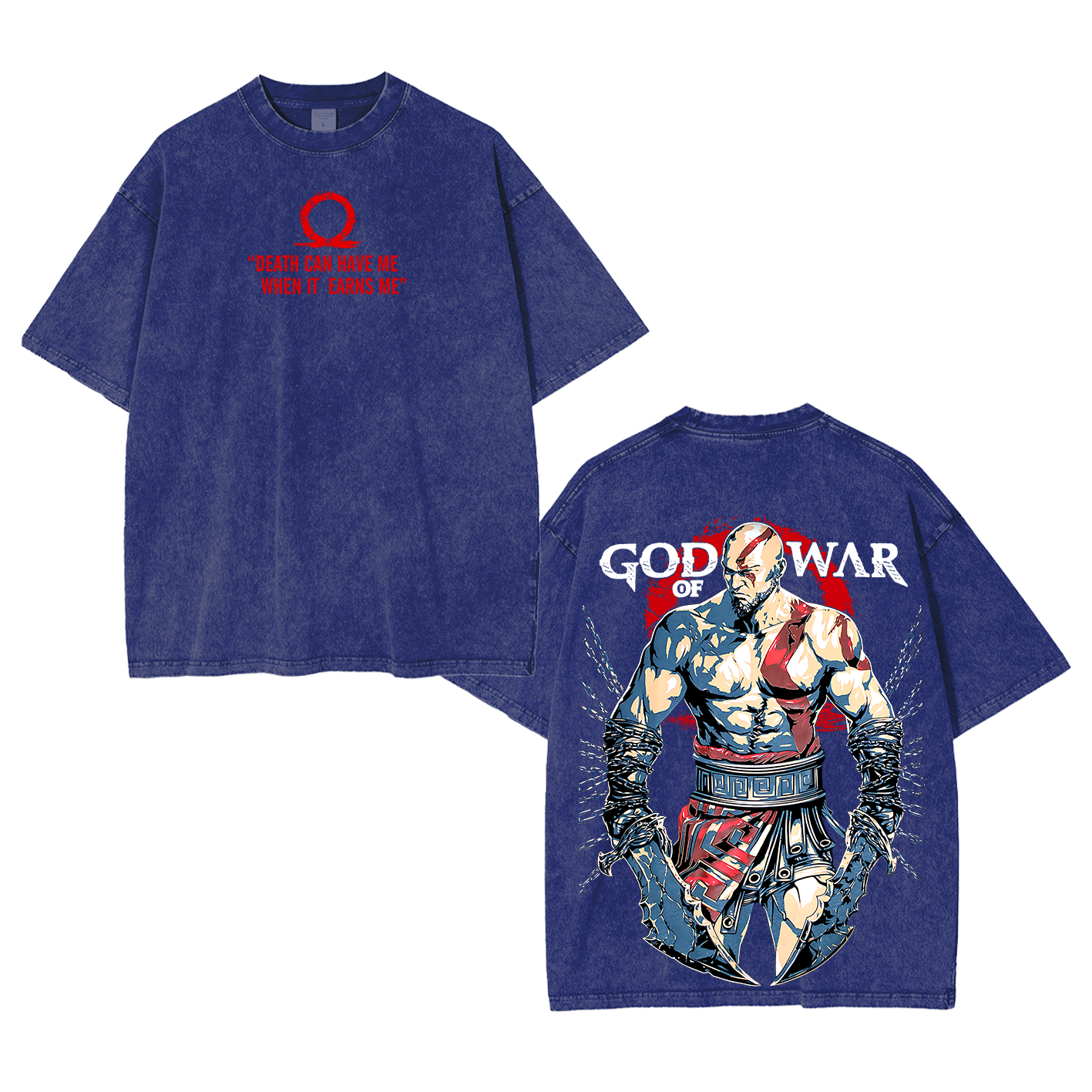 Kratos God of War Washed T-shirt/Crewneck/Hoodie