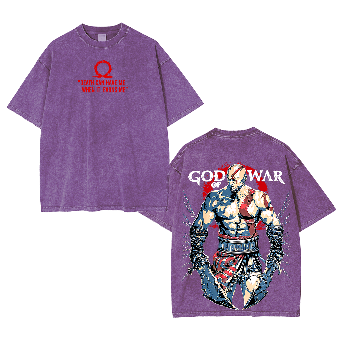 Kratos God of War Washed T-shirt/Crewneck/Hoodie
