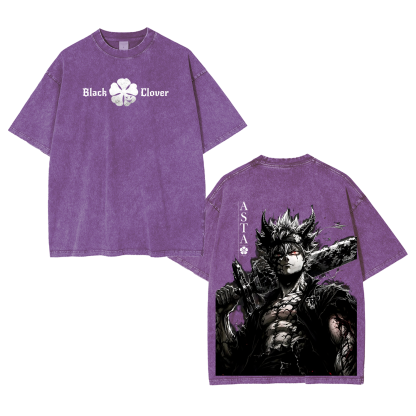 Black Clover Asta Unisex  Washed T-Shirt