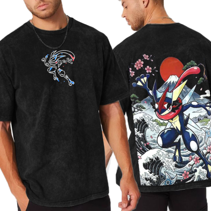 Greninja,Pokemon Anime Unisex Washed T-Shirt