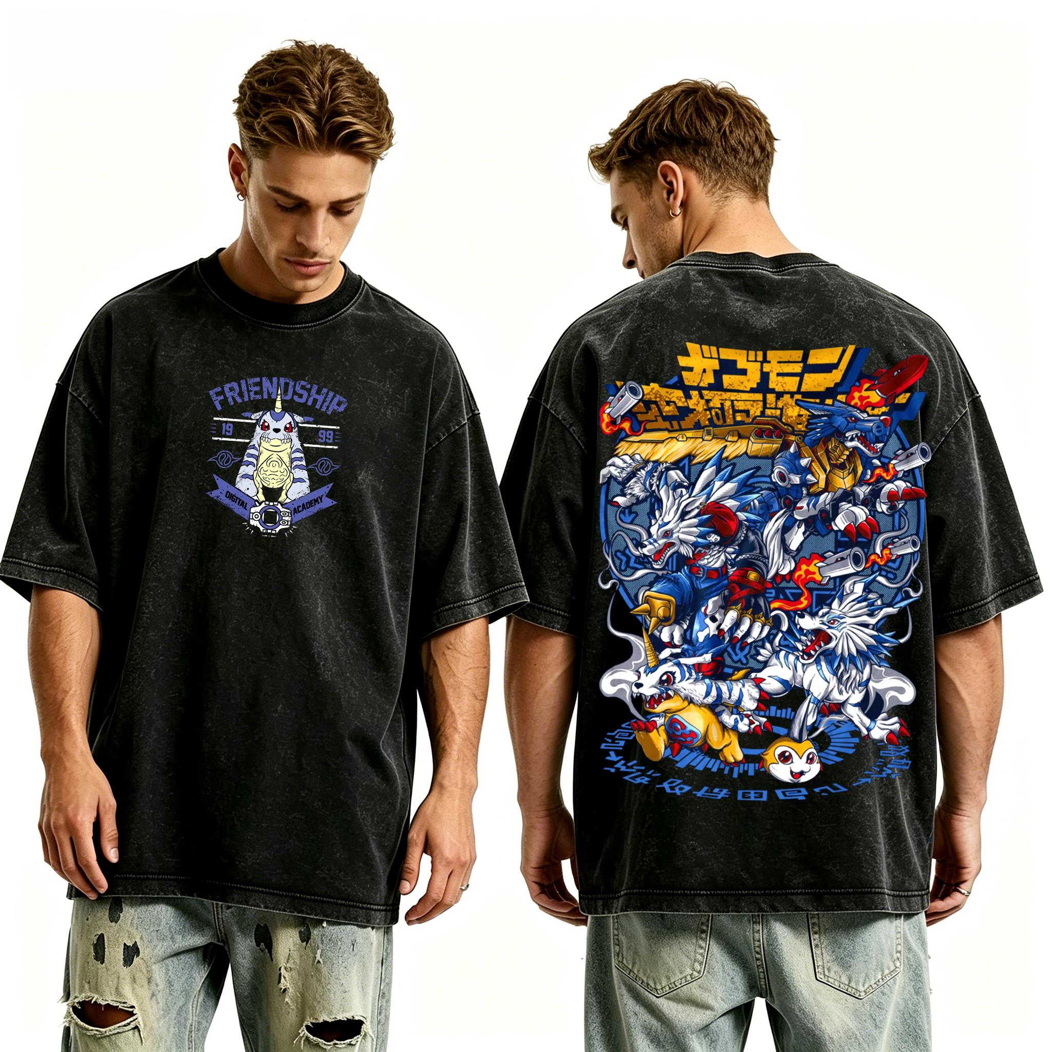 Digimon Adventure  Anime Unisex Washed T-Shirt