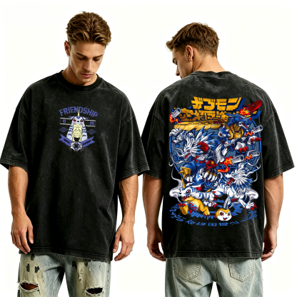 Digimon Adventure  Anime Unisex Washed T-Shirt
