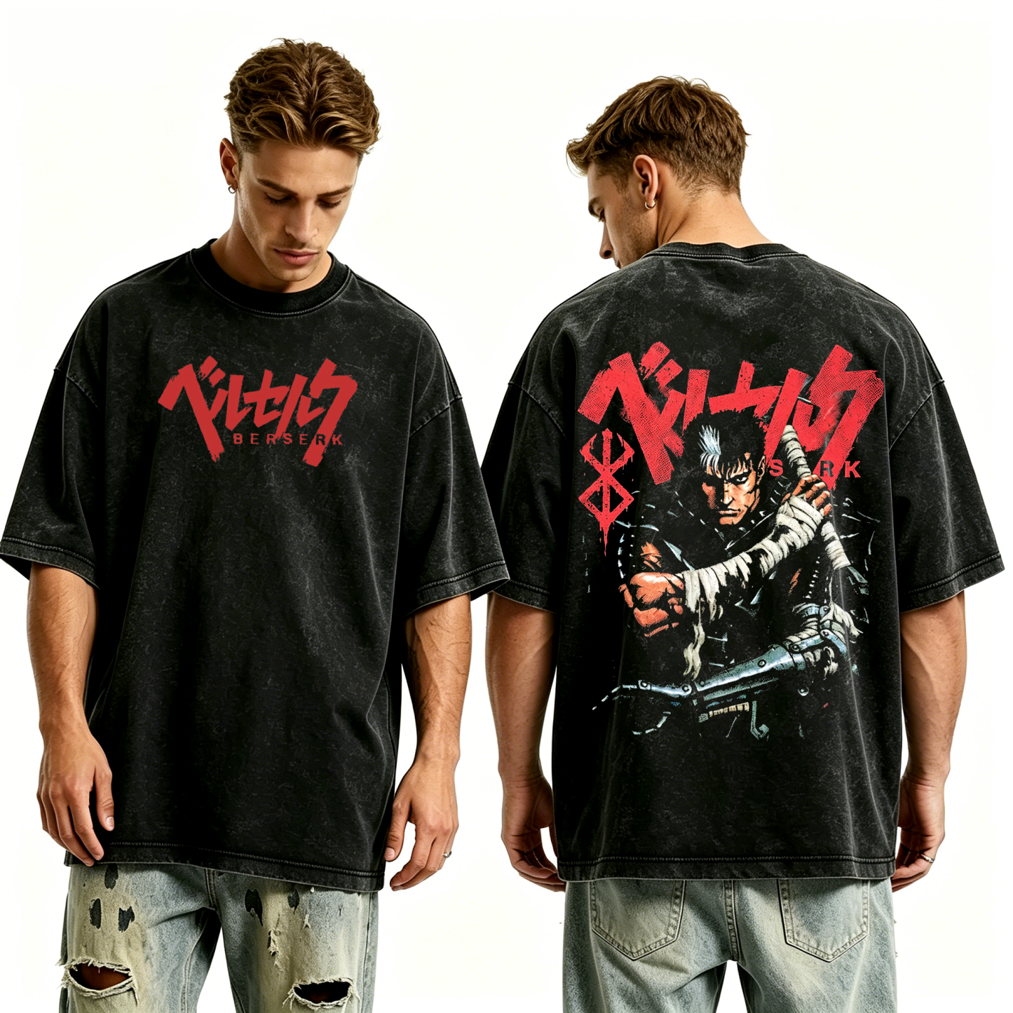 Berserk Anime Unisex Washed T-Shirt