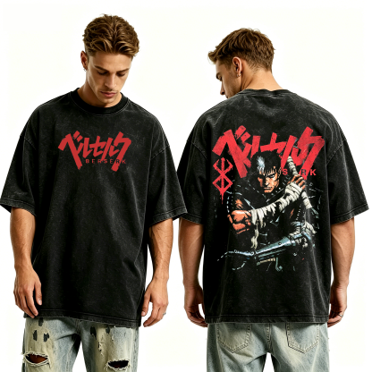 Berserk Anime Unisex Washed T-Shirt