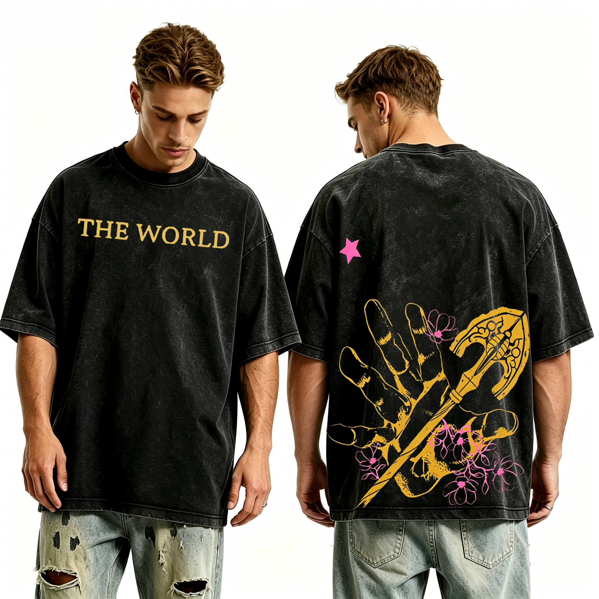 JoJos Bizarre Adventure: Golden Wind Anime Unisex Washed T-Shirt