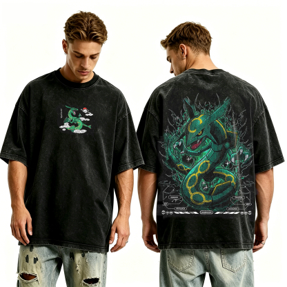 Rayquaza Pokemon Washed T-shirt/Crewneck/Hoodie