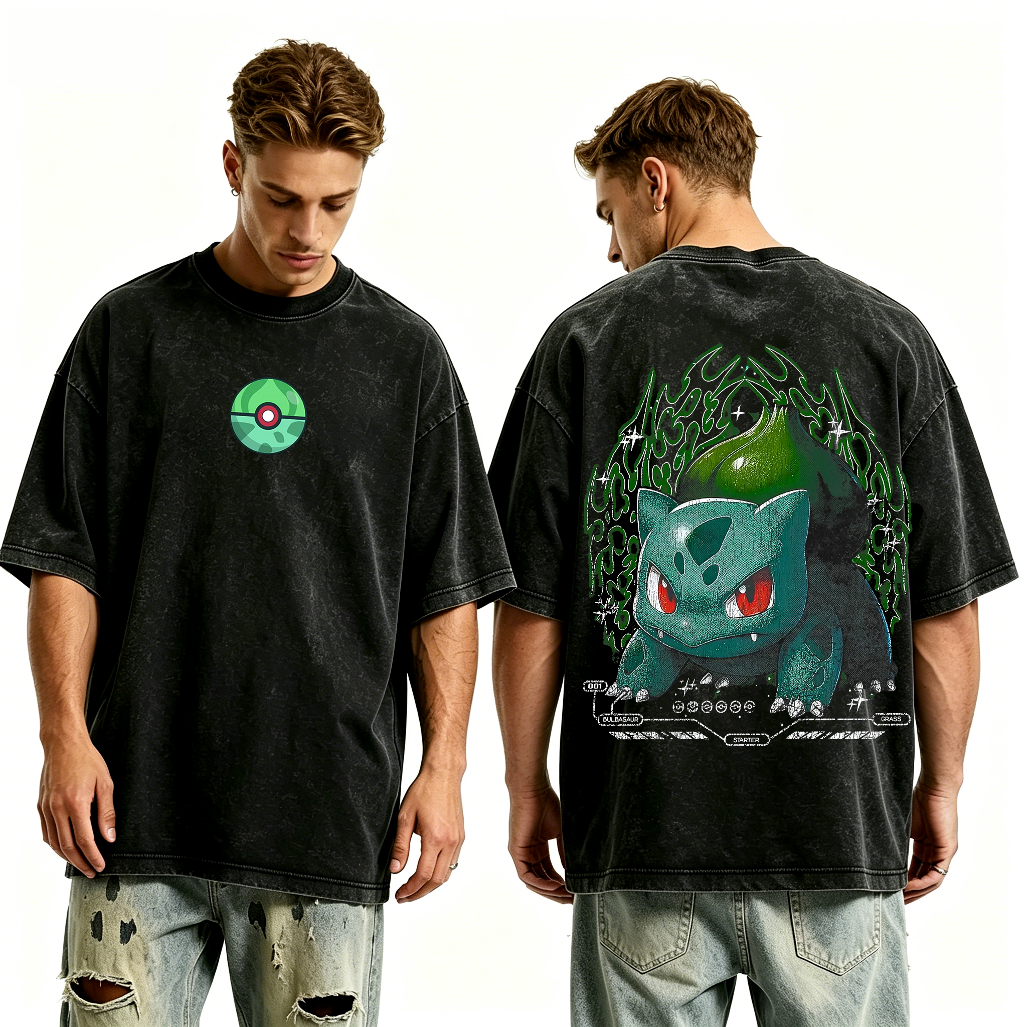 Bulbasaur Pokemon Washed T-shirt/Crewneck/Hoodie