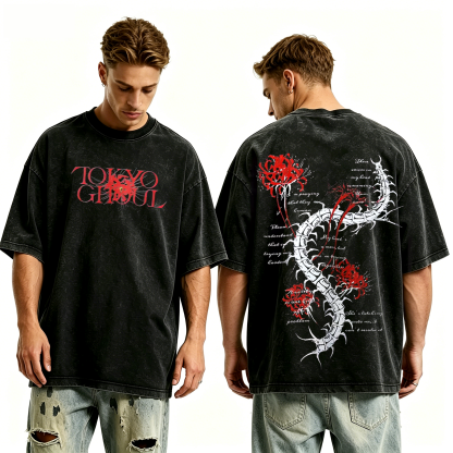 Tokyo Ghoul  Anime Unisex Washed T-Shirt