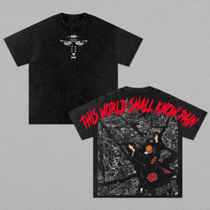 Pain Naruto Anime inspired Graphic Unisex Washed T-Shirt