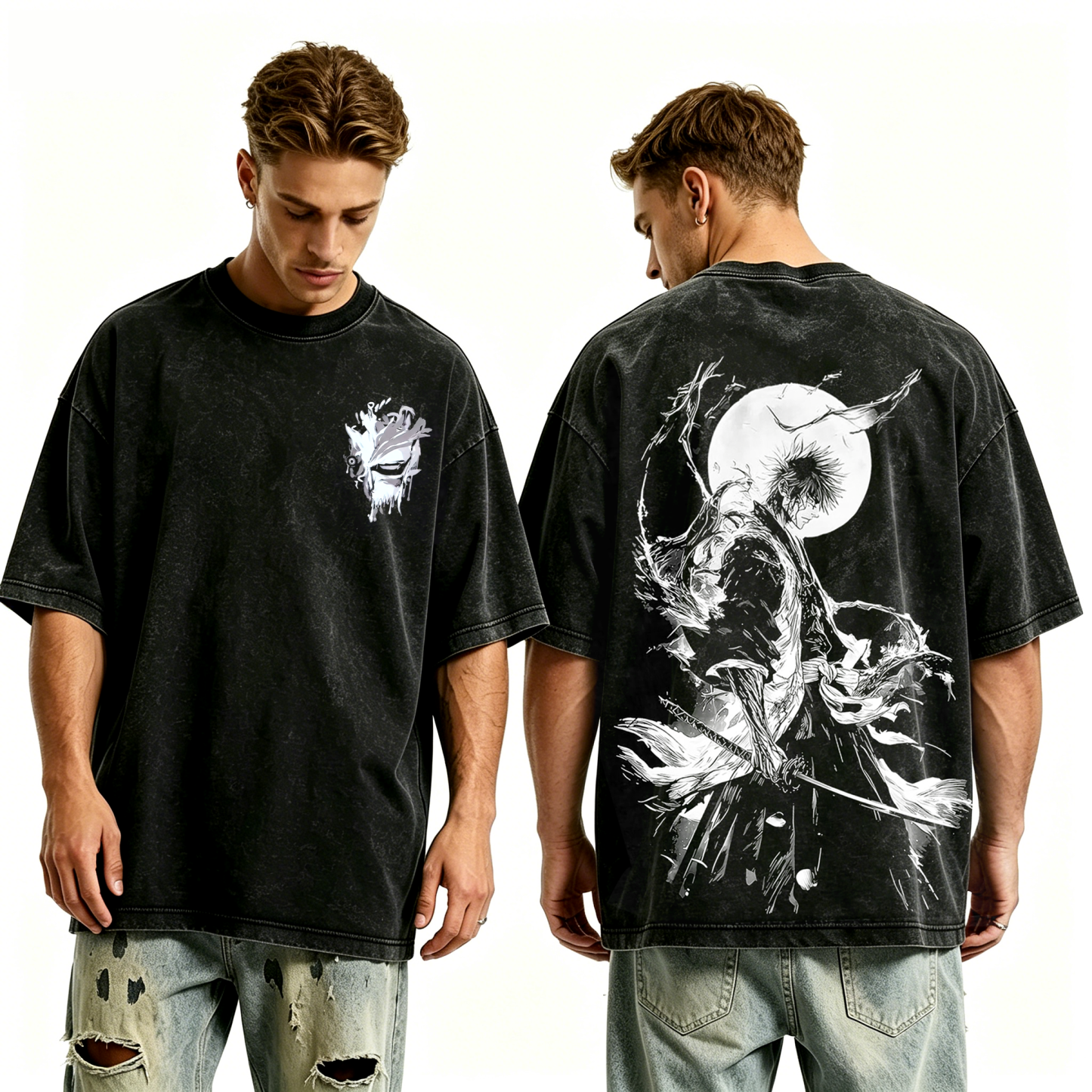 Ichigo Kurosaki Bleach Anime inspired Graphic Unisex Washed T-Shirt