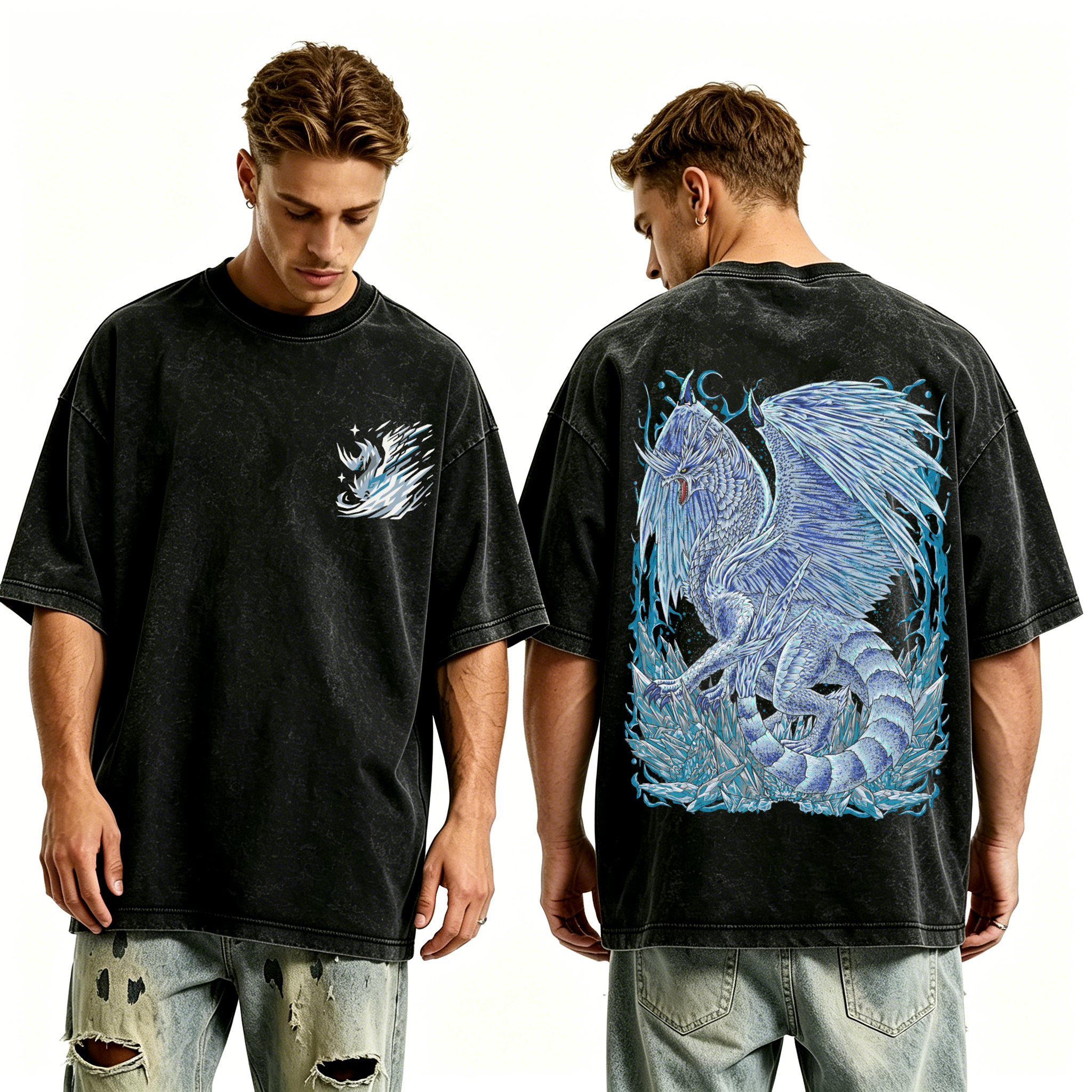 Velkhana the Iceborne Dragon Unisex Washed T-Shirt