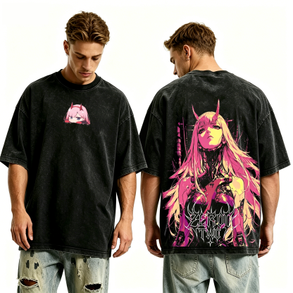 Zero Two,Darling in the Franxx  Anime Unisex Washed T-Shirt