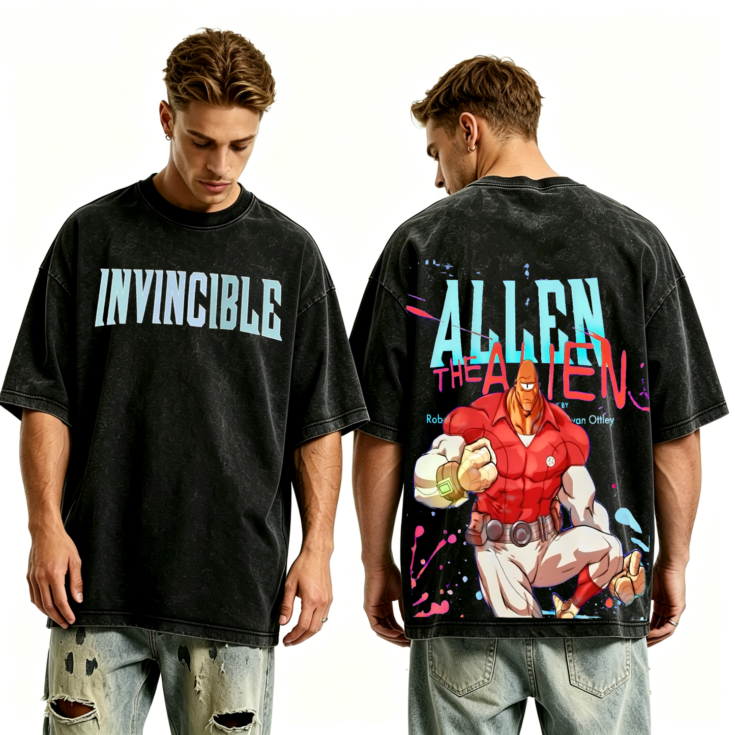 Allen the Alien-Invincible Series Unisex Washed T-Shirt