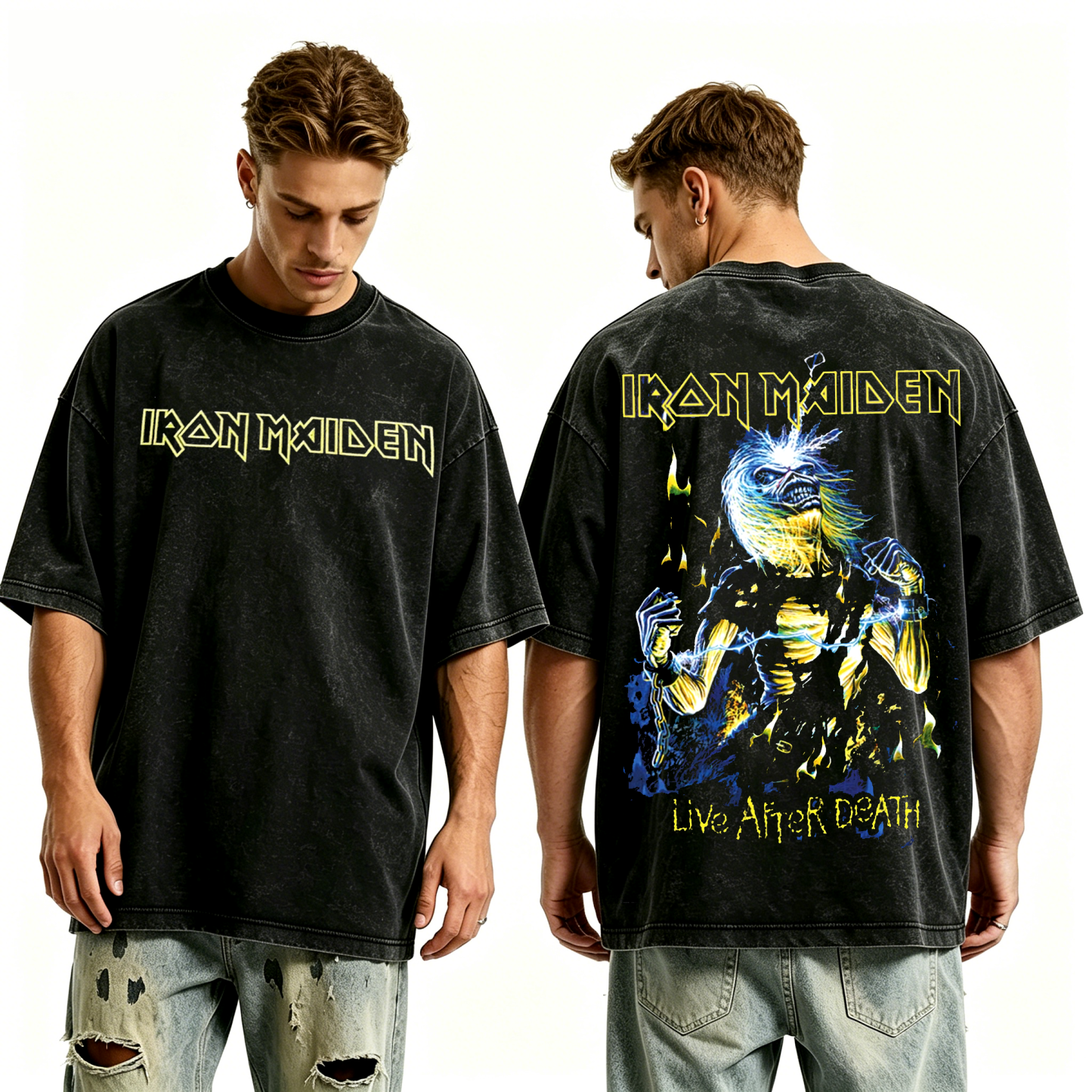 Iron Maiden LIVE After Death Unisex Washed T-Shirt
