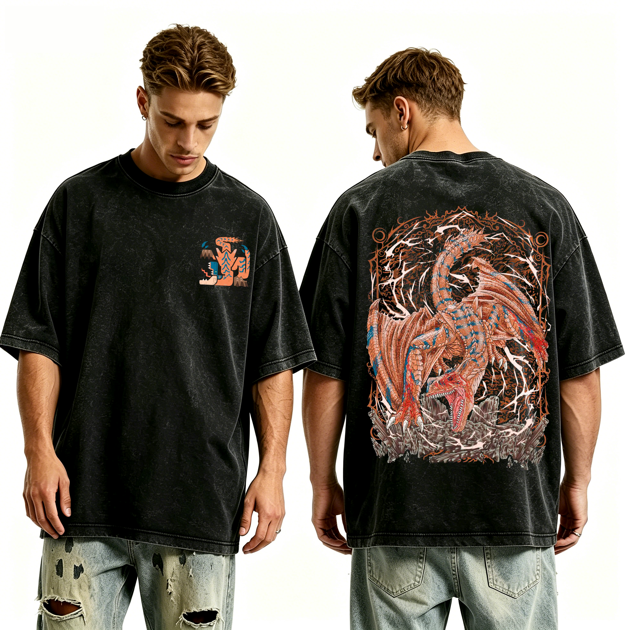 Tigrex the Roaring Wyvern Unisex Washed T-Shirt