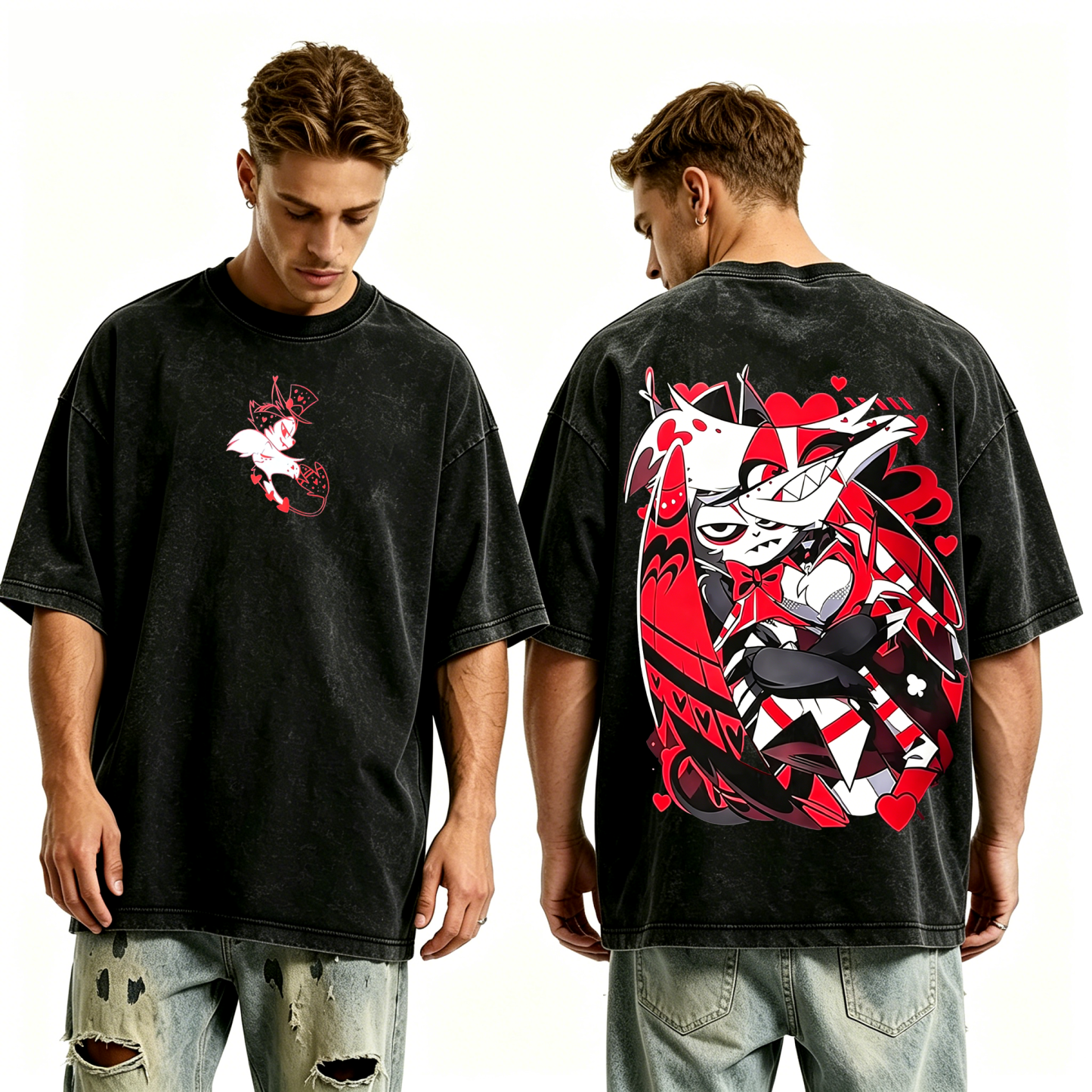 Hazbin Hotel Anime Unisex Washed T-Shirt