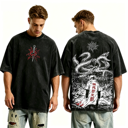 Minato Naruto Anime Unisex Washed T-Shirt