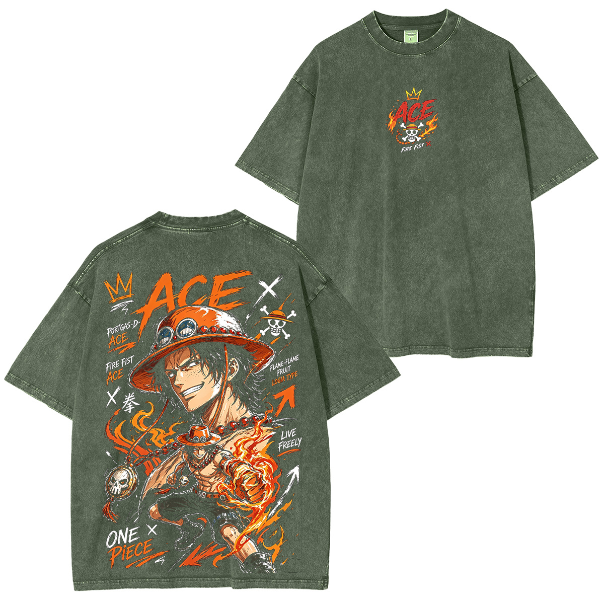 Portgas Ace Unisex Washed T-Shirt