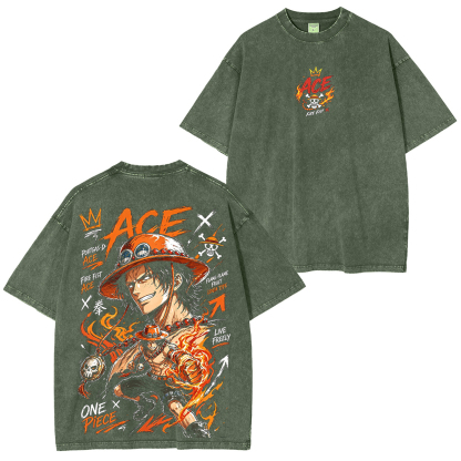 Portgas Ace Unisex Washed T-Shirt