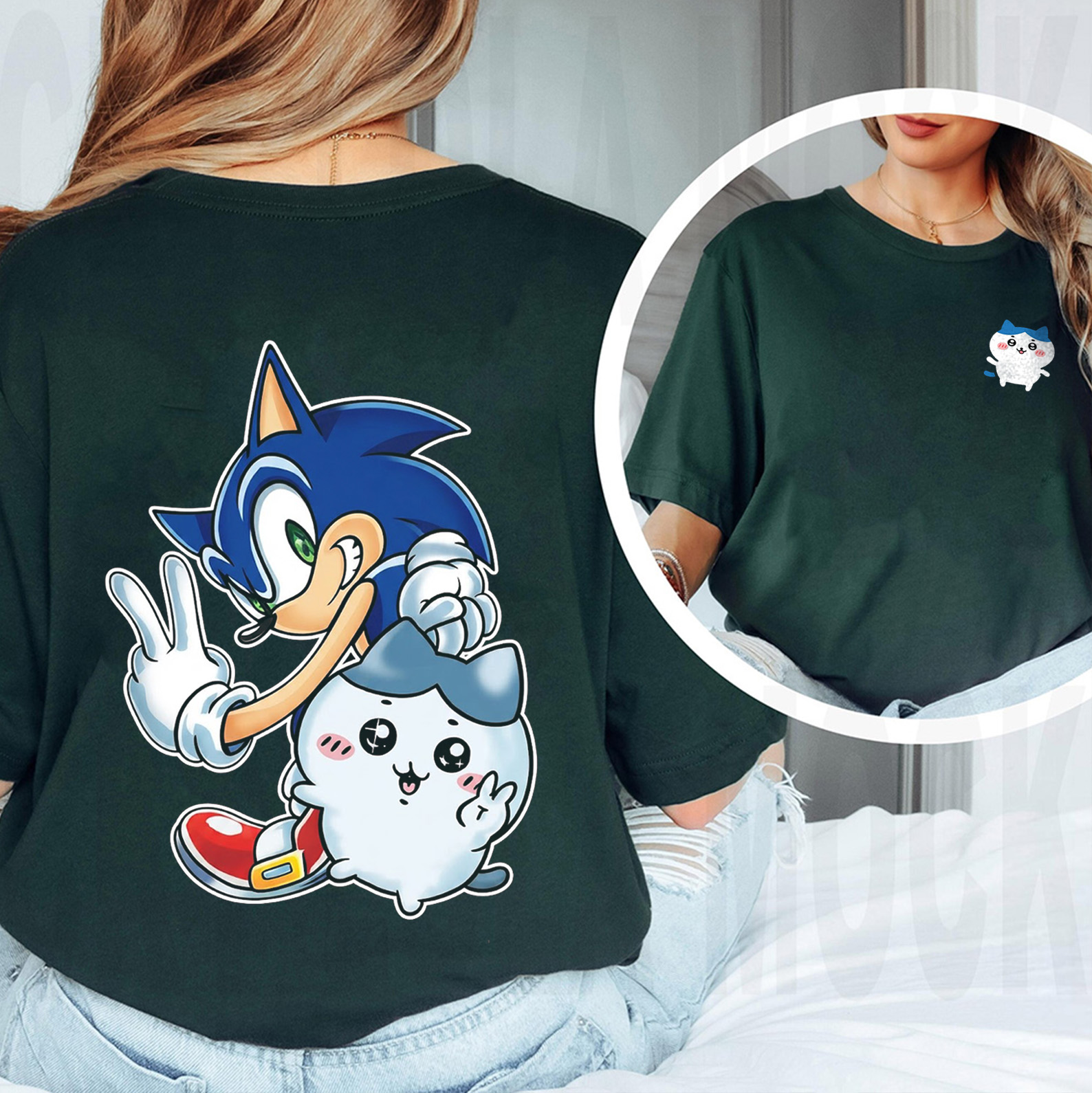 Camisetas Sonic X ChiiKawa  Unisex Cotton T-Shirt