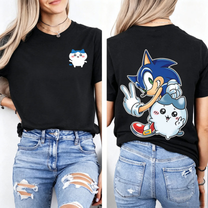 Camisetas Sonic X ChiiKawa  Unisex Cotton T-Shirt