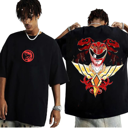 Tyrannosaurus Badge Red Ranger Unisex Washed T-Shirt