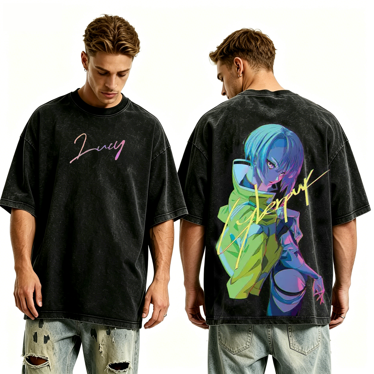 Cyberpunk Edgerunners Lucy inspired Graphic Unisex Washed T-Shirt