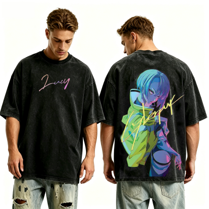 Cyberpunk Edgerunners Lucy inspired Graphic Unisex Washed T-Shirt