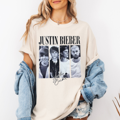 Justin Bieber Musical Journey Eras Vintage Unisex Shirts/Crewneck/Hoodie