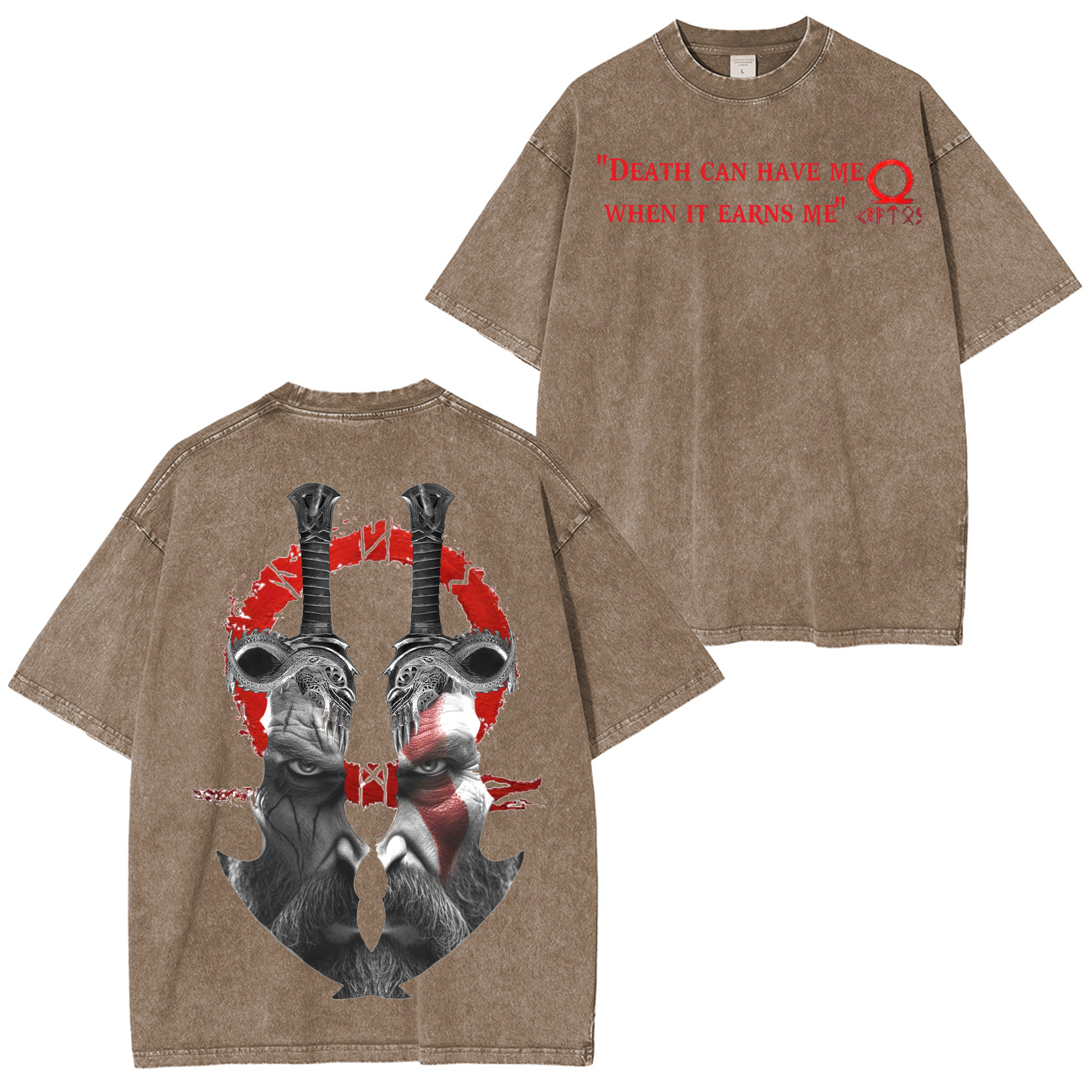 God of War Kratos Game Unisex Washed T-Shirt