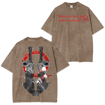 God of War Kratos Game Unisex Washed T-Shirt