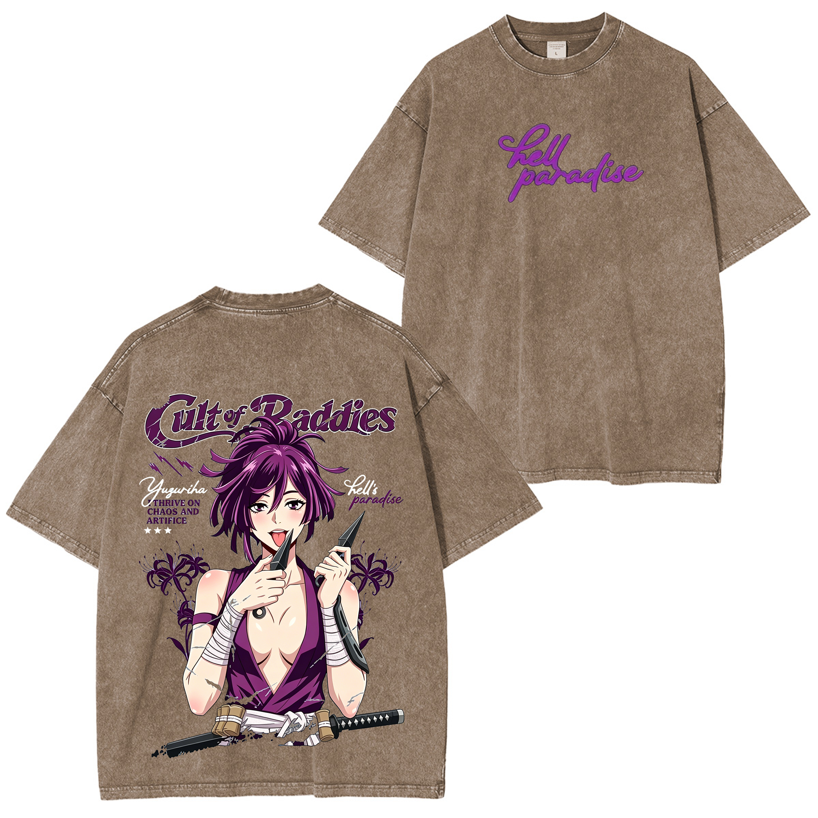 Yuzuriha  Jigokuraku Anime Unisex Washed T-Shirt