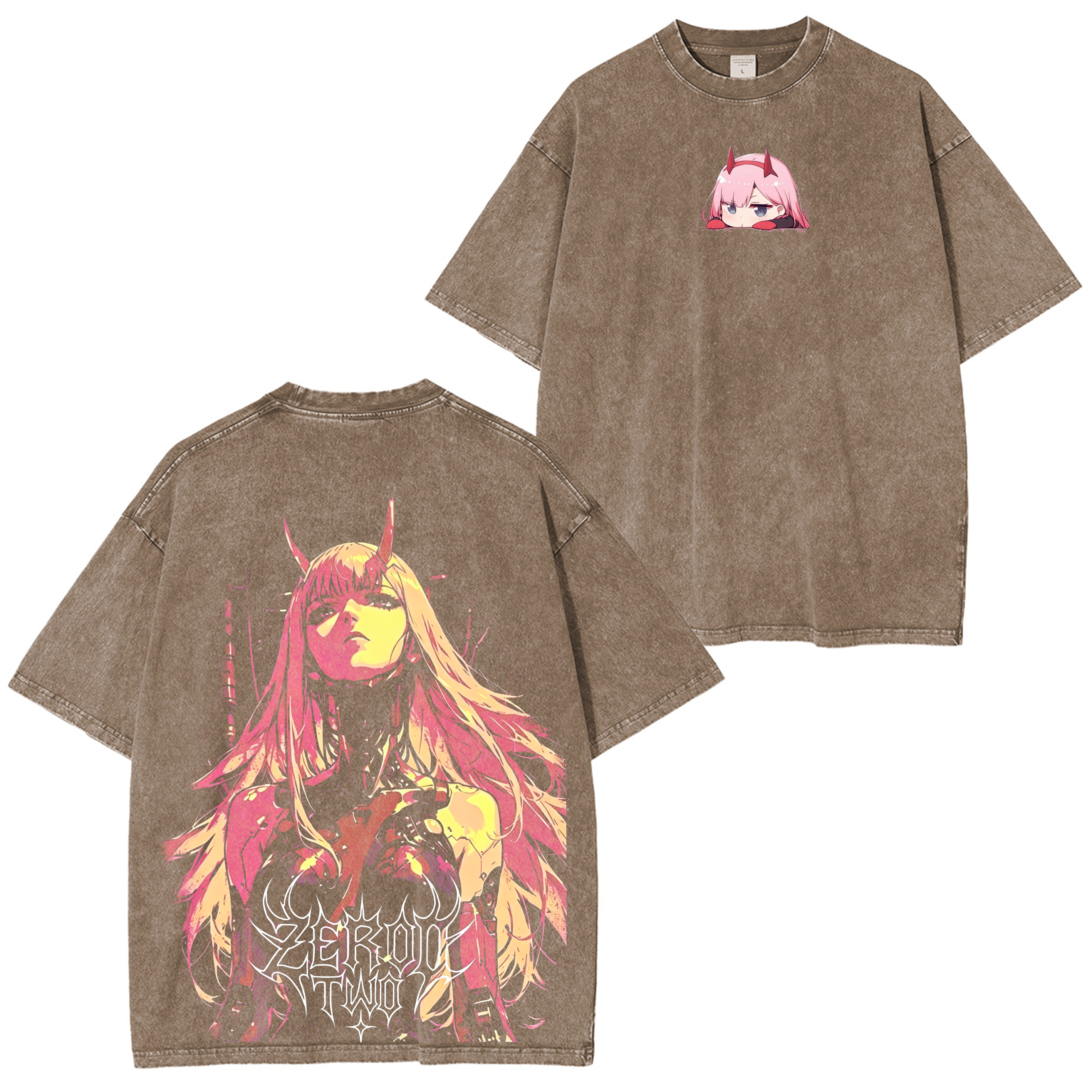 Zero Two,Darling in the Franxx  Anime Unisex Washed T-Shirt