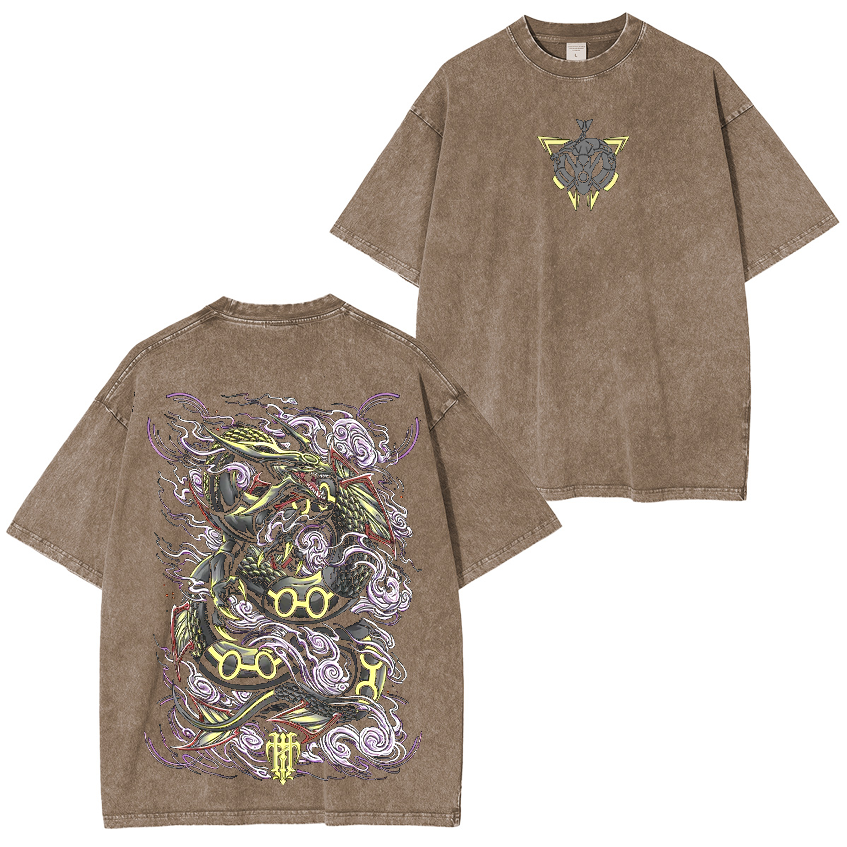 Shiny Rayquaza Pokemon Retro Unisex Washed T-Shirt