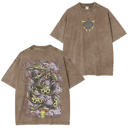 Shiny Rayquaza Pokemon Retro Unisex Washed T-Shirt