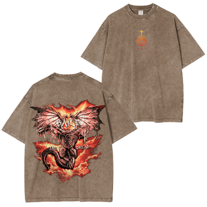 Elden Ring Dragon Game Unisex Washed T-Shirt